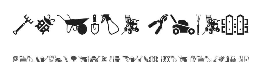 Garden Icons by Woodcutter — Dingbats Font