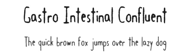 Gastro Intestinal Confluent by Quick Brown Fox Fonts — Script Handwritten Font