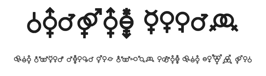 Gender Icons by Woodcutter — Dingbats Font