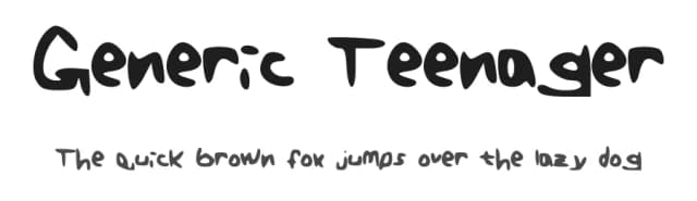 Generic Teenager by Arlana Rawson — Script Handwritten Font