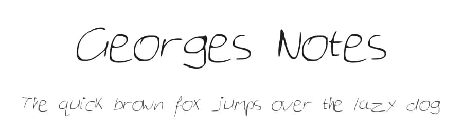 Georges Notes by George Streten — Script Handwritten Font