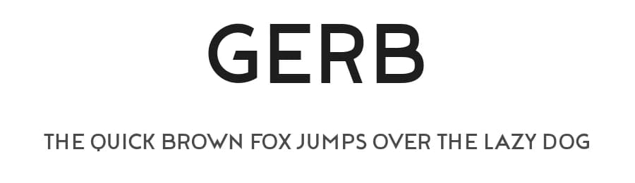 Gerb by Vladimir Nikolic — Sans Serif Font