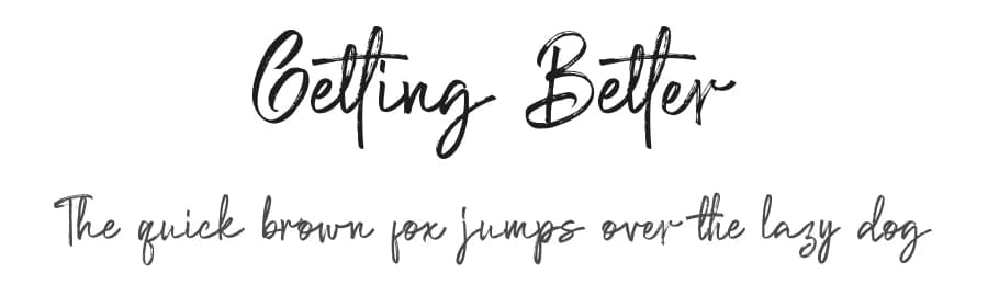 Getting Better by Alpaprana Studio — Script Handwritten Font