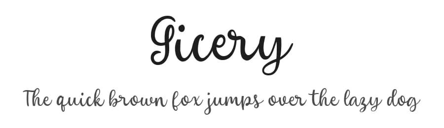 Gicery by Kong Font — Script Handwritten Font