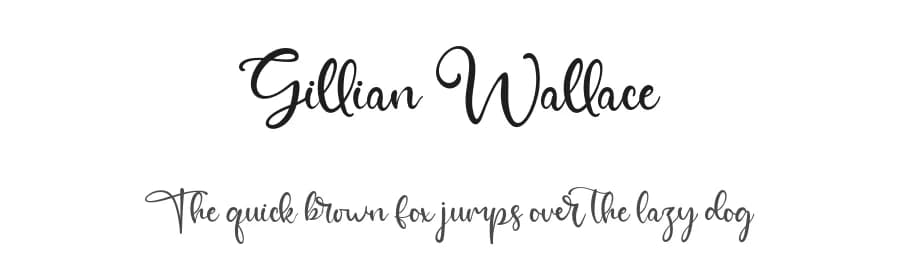 Gillian Wallace by Kong Font — Script Handwritten Font