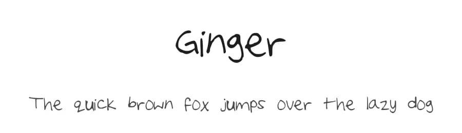 Ginger by K D — Script Handwritten Font