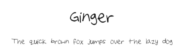 Ginger by K D — Script Handwritten Font