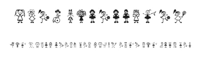 Girl Characters by D3 — Dingbats Font
