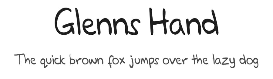 Glenns Hand by Glenn Cahill — Script Handwritten Font