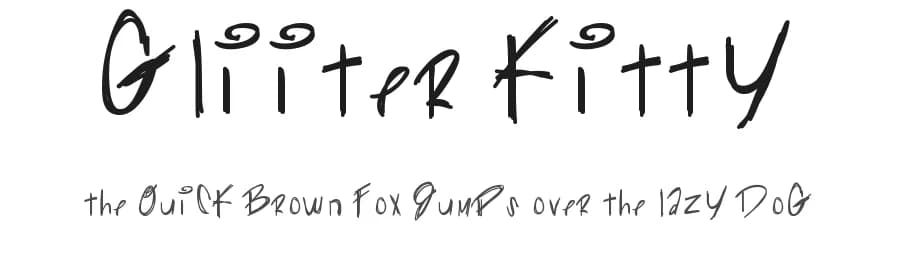Gliiter Kitty by Des Gomez — Script Handwritten Font