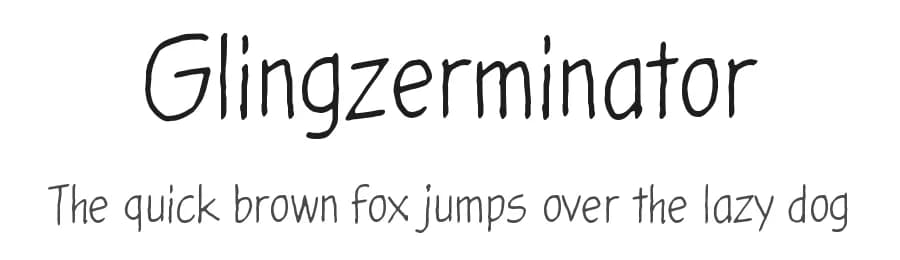 Glingzerminator by Juha Korhonen — Script Handwritten Font