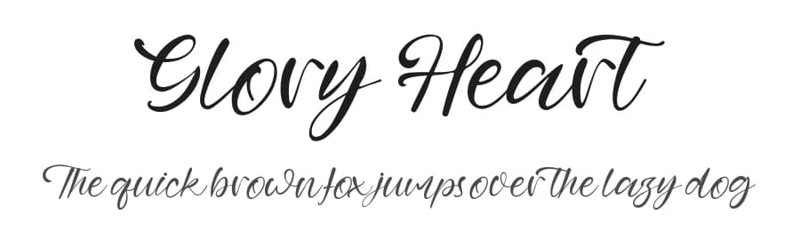 Glory Heart by Kong Font — Script Handwritten Font