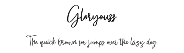 Gloryouss by Sarah Robbaniyyah — Script Handwritten Font