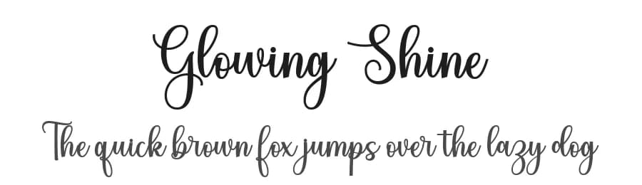 Glowing Shine by Nurul Kamal — Script Handwritten Font
