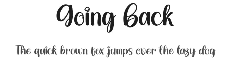 Going Back by creatype designer — Script Handwritten Font