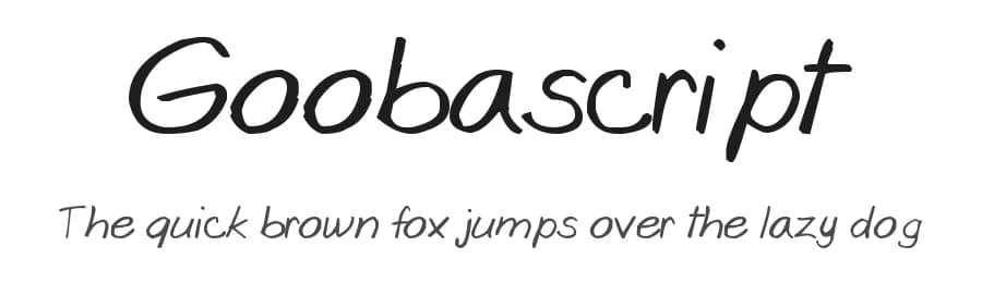 Goobascript by Gooba — Script Handwritten Font
