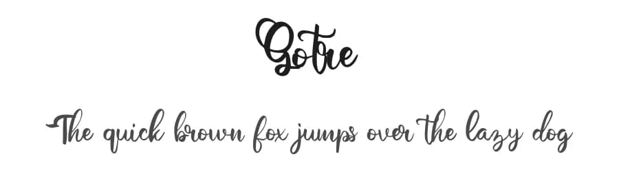 Gotre by Vunira Design — Script Handwritten Font