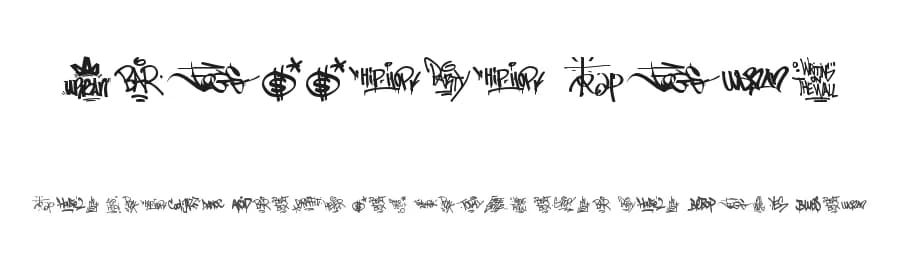 Graffiti Tags by Woodcutter — Dingbats Font