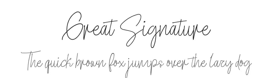 Great Signature by share font — Script Handwritten Font