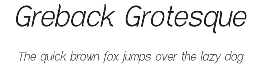Greback Grotesque by Måns Grebäck — Sans Serif Font