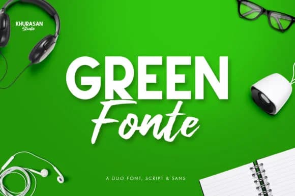 Green Fonte Duo Font by Khurasan — Script Handwritten Font