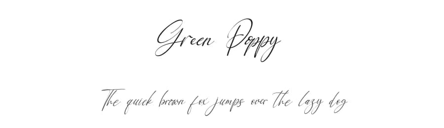 Green Poppy by Kong Font — Script Handwritten Font