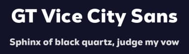 GT Vice City Sans by GigaType — Sans Serif Font — thumbnail 2