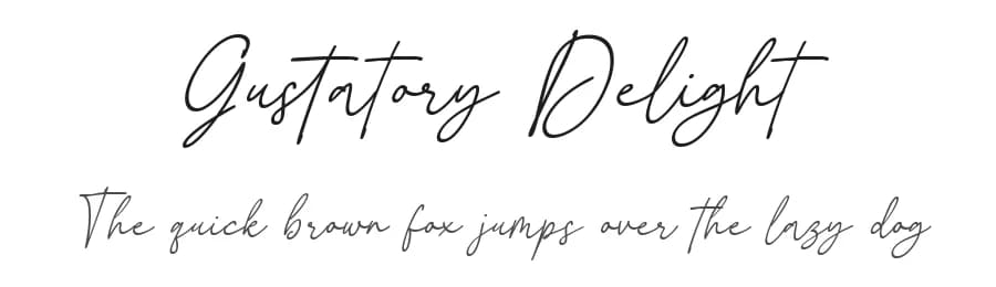 Gustatory Delight by Niskala Huruf — Script Handwritten Font