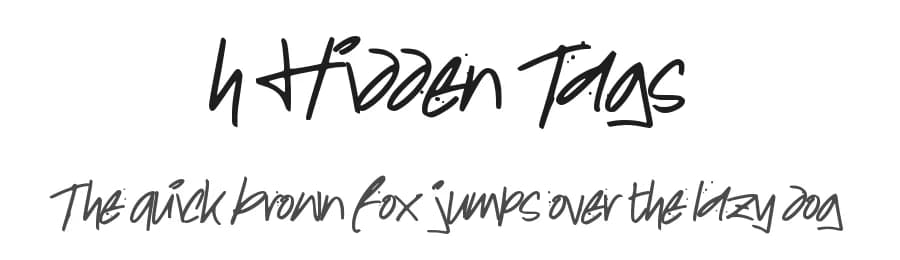 h Hidden Tags by wepfont.com — Script Handwritten Font