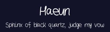 Haeun by Zharia Kang — Script Handwritten Font — thumbnail 2
