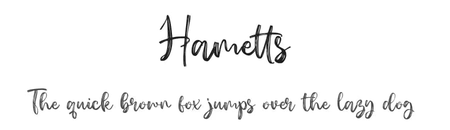 Hametts by olivetype — Script Handwritten Font