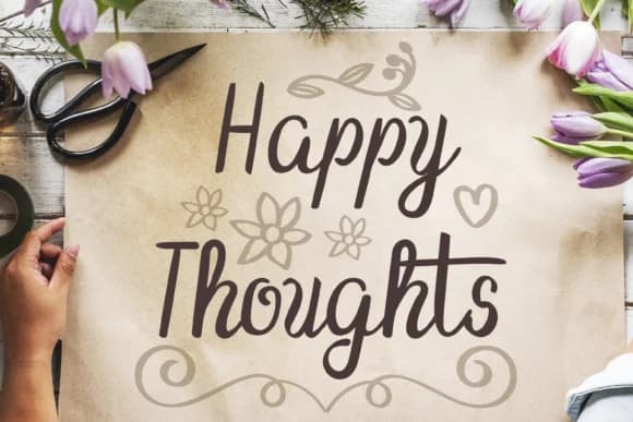 Happy Thoughts Font by Lickable Pixels — Script Handwritten Font