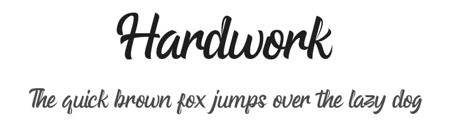 Hardwork by Aditya Rezki Apriyadi — Script Handwritten Font