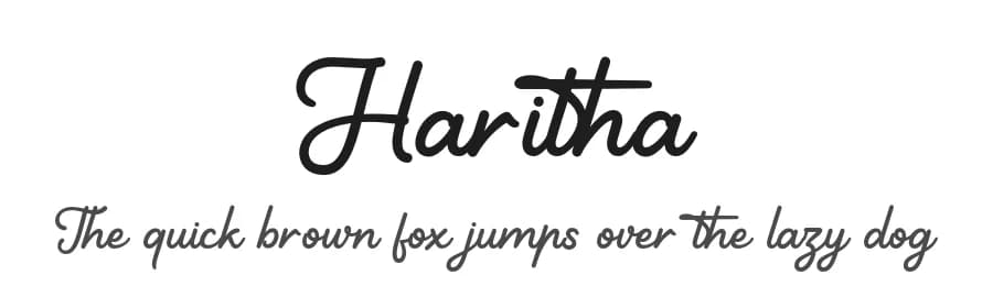 Haritha by Vunira Design — Script Handwritten Font