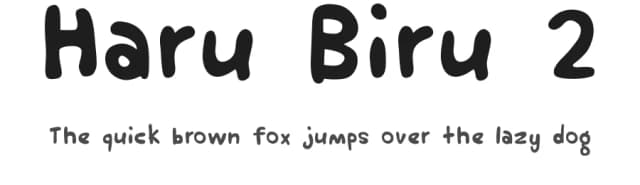 Haru Biru 2 by Haslinda Adnan — Script Handwritten Font