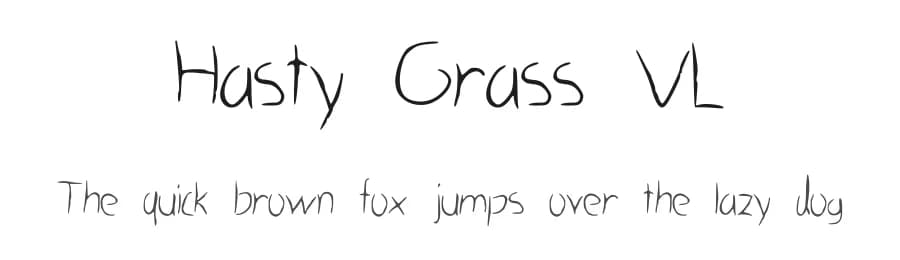 Hasty Grass VL by Shing Hei Lam — Script Handwritten Font — preview 1