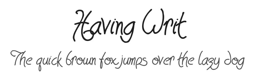 Having Writ by HypoTypo — Script Handwritten Font
