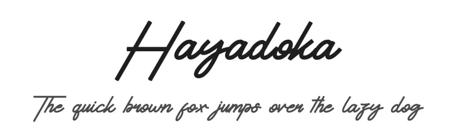 Hayadoka by Jadatype — Script Handwritten Font