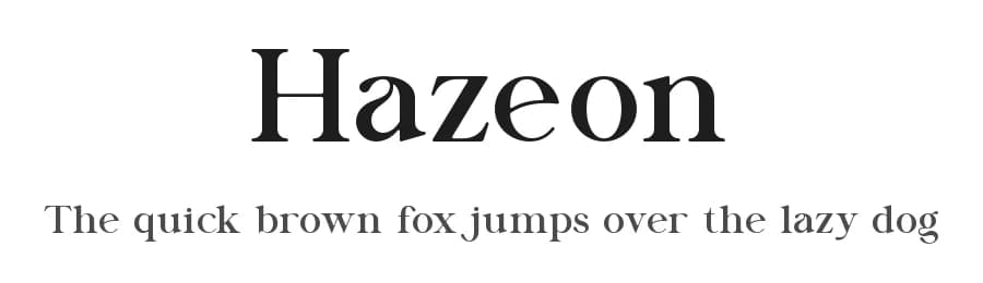Hazeon by Slide Shoot Type — Serif Font