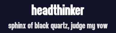 Headthinker by Ian Currie — Sans Serif Font — thumbnail 2