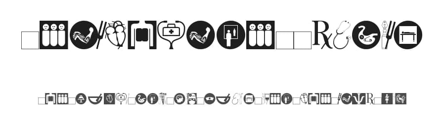 Healthcare Symbols by Jim Chiello — Dingbats Font