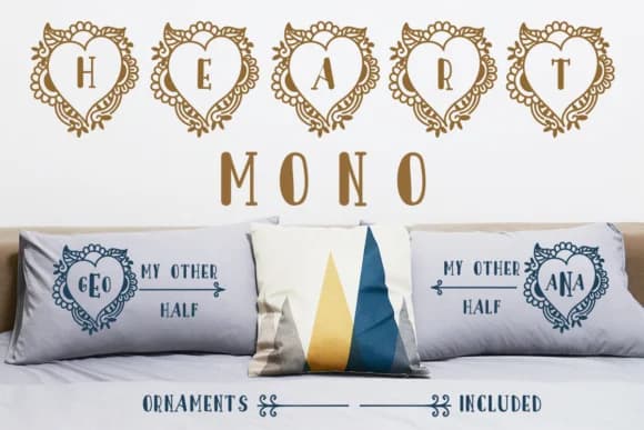 Heart Monogram Font by Lickable Pixels — Script Handwritten Font