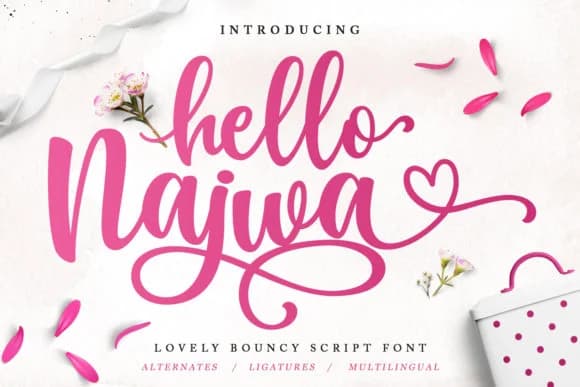Hello Najwa Font by Kotak Kuning Studio — Script Handwritten Font