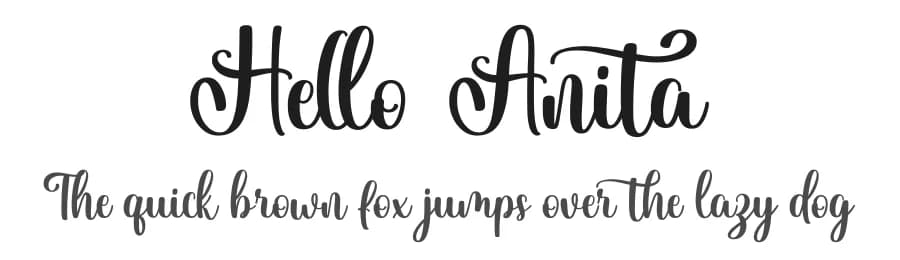 Hello Anita by Makashi — Script Handwritten Font