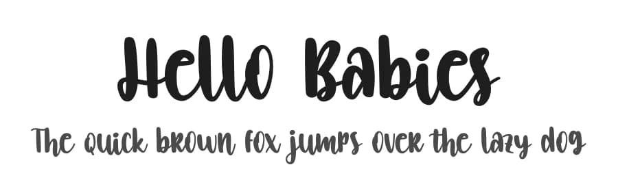 Hello Babies by Bearytype — Script Handwritten Font