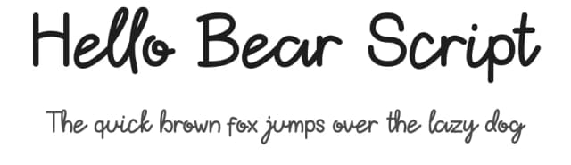 Hello Bear Script by Rangga Putra Budi Pratama — Script Handwritten Font