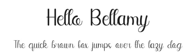 Hello Bellamy by Alfin Ridhowi — Script Handwritten Font