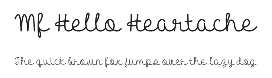 Mf Hello Heartache by Misti's Fonts — Script Handwritten Font