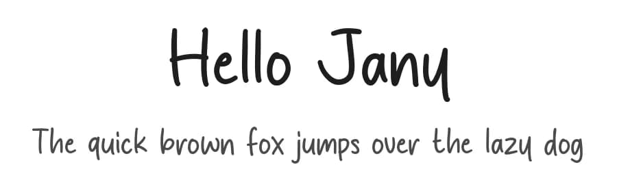 Hello Jany by MJType — Script Handwritten Font