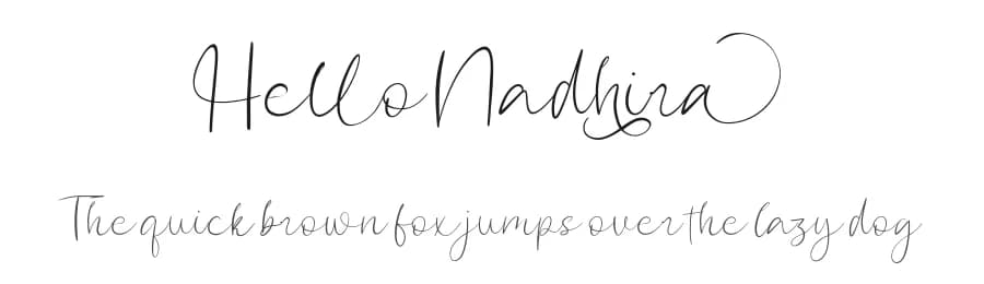 Hello Nadhira by Paily Studio — Script Handwritten Font